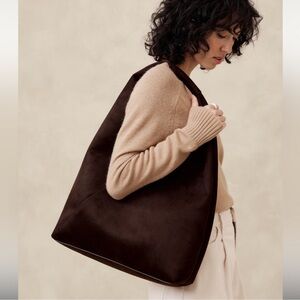 Banana Republic Vegan Leather chocolate brown Tote Bag